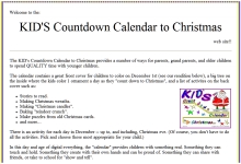 KID'S Countdown Calendar To Christmas