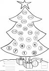 Kid's Countdown Calendar to Christmas -- inside (large tree and packages)